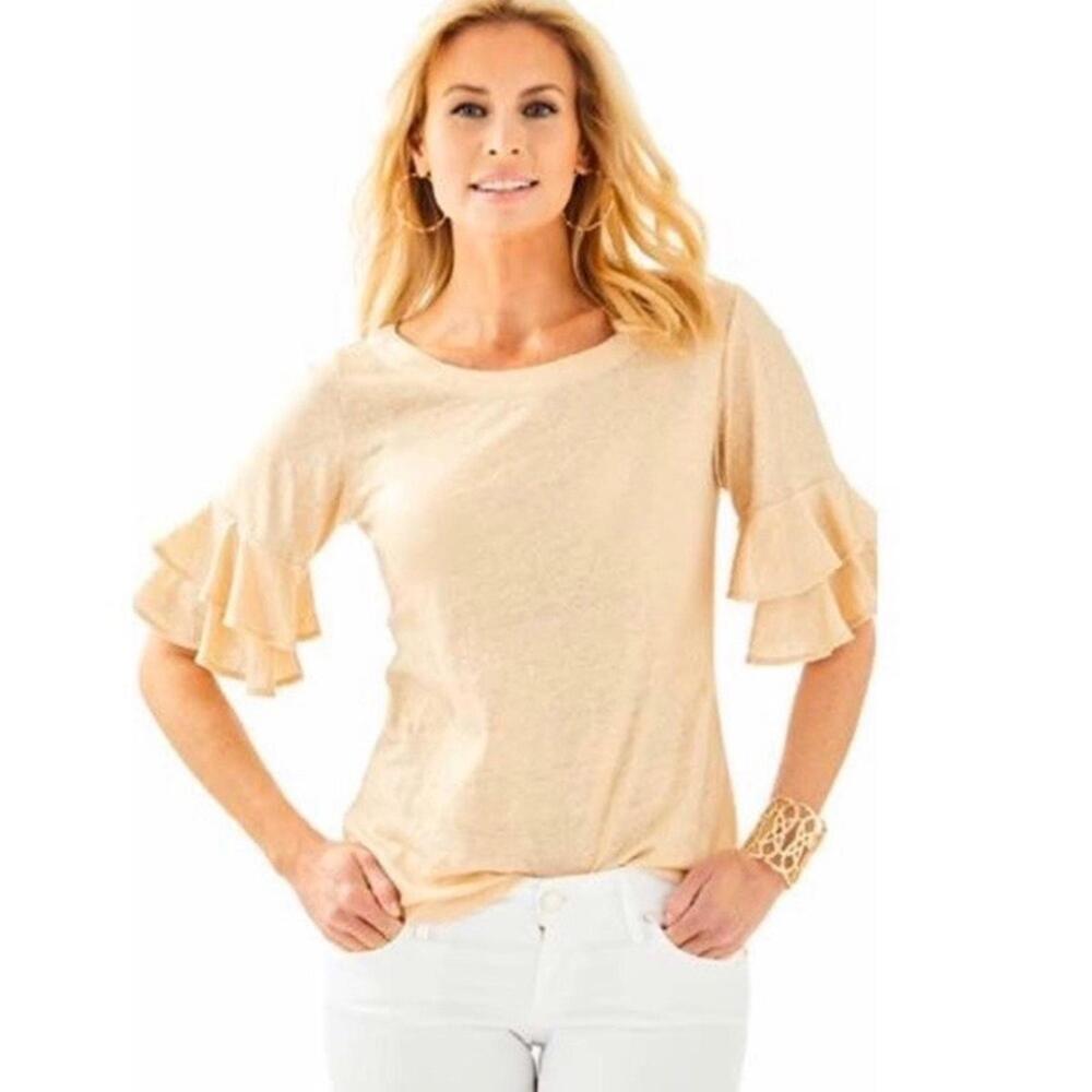 Lilly Pulitzer Lula Top ~ Sand Dune ~ Size XXS